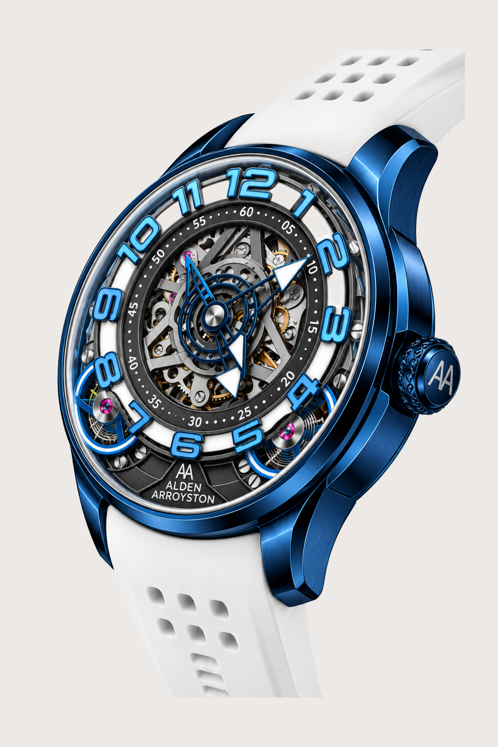 Alden Arroyston Blue Skeleton Automatic Watch