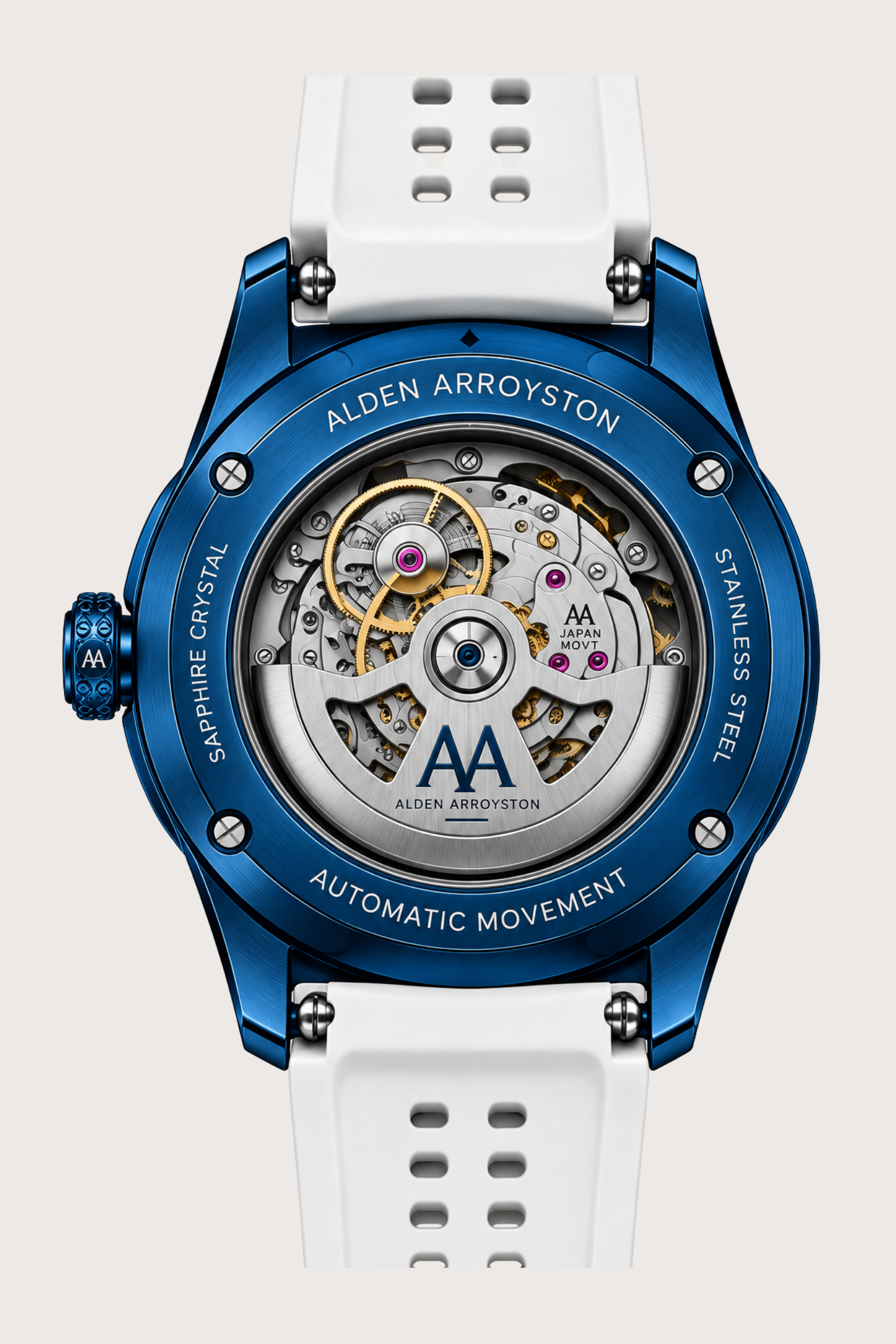 Alden Arroyston Blue Skeleton Automatic Watch