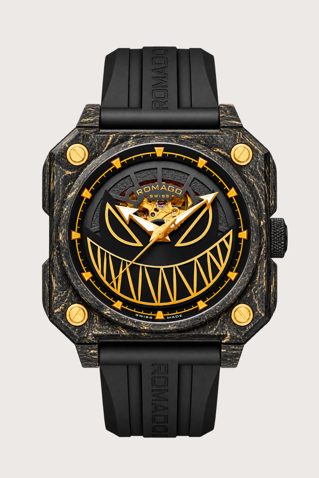 Lumin Fusion Carbon Gold Devil Design Automatic Watch