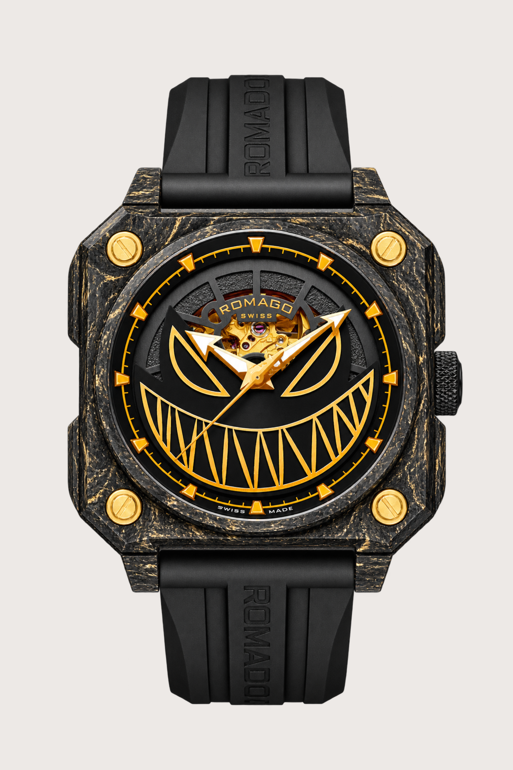 Lumin Fusion Carbon Gold Devil Design Automatic Watch