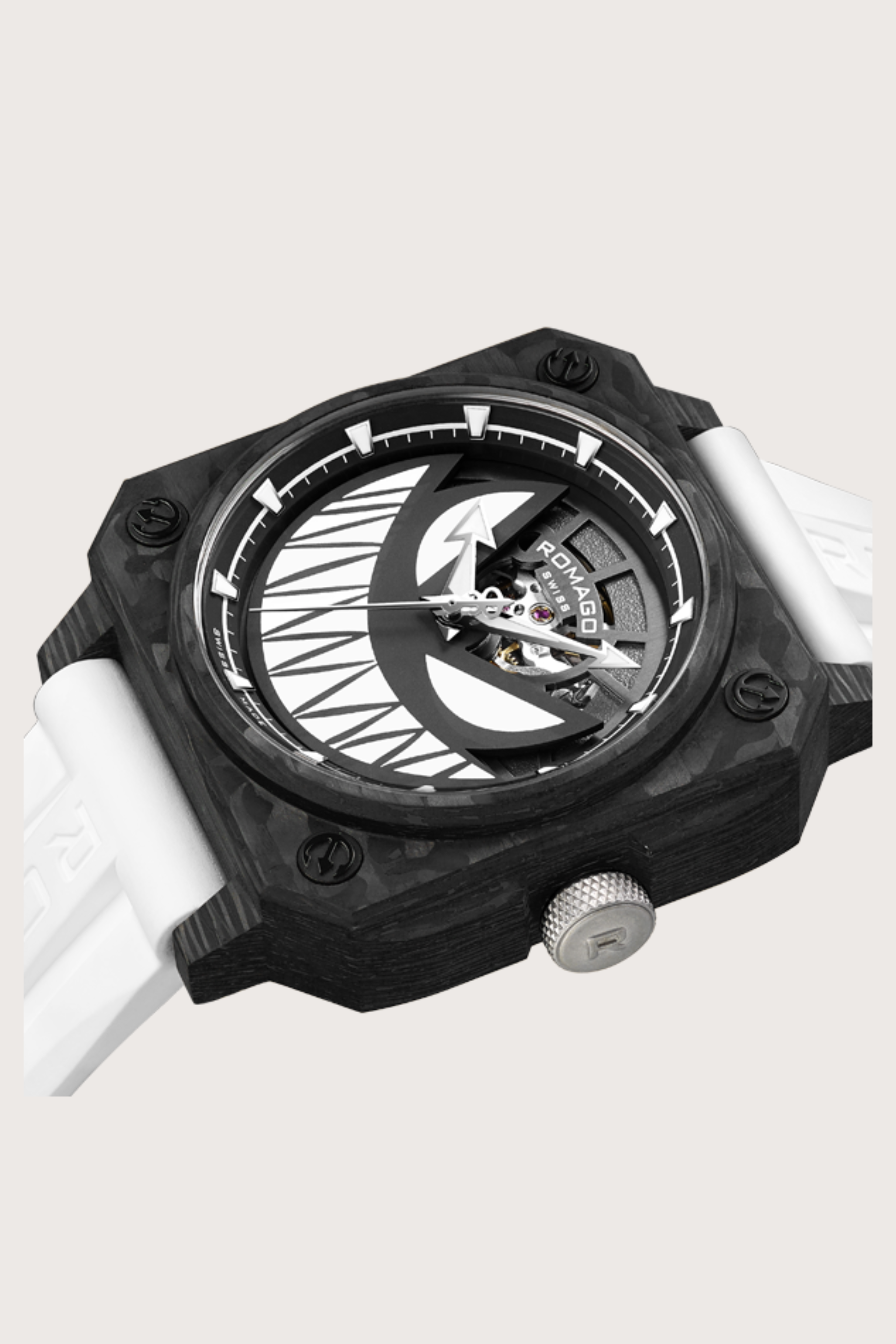 Lumin Fusion Carbon White Devil Design Automatic Watch