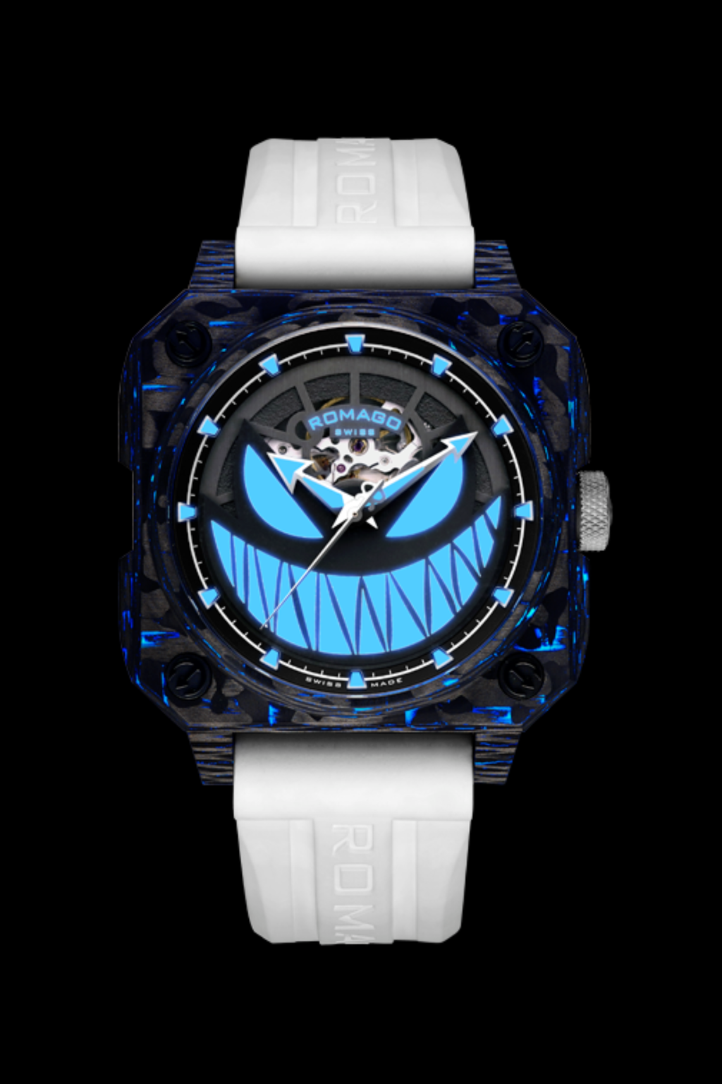 Lumin Fusion Carbon White Devil Design Automatic Watch