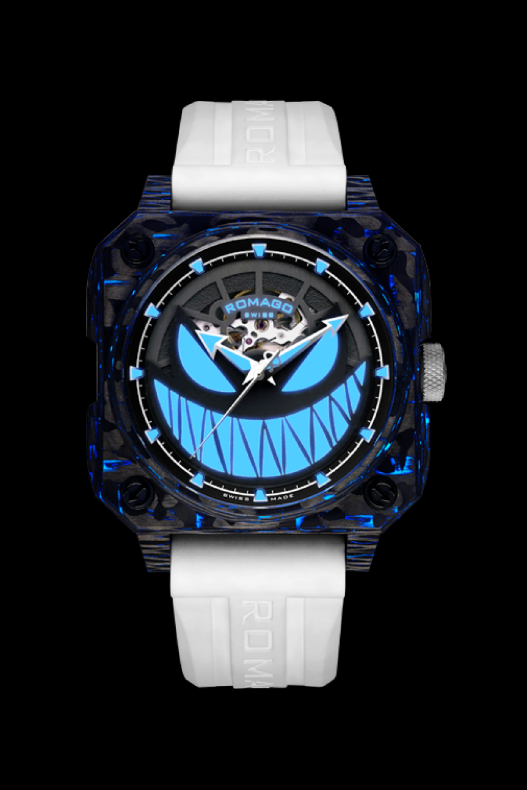 Lumin Fusion Carbon White Devil Design Automatic Watch