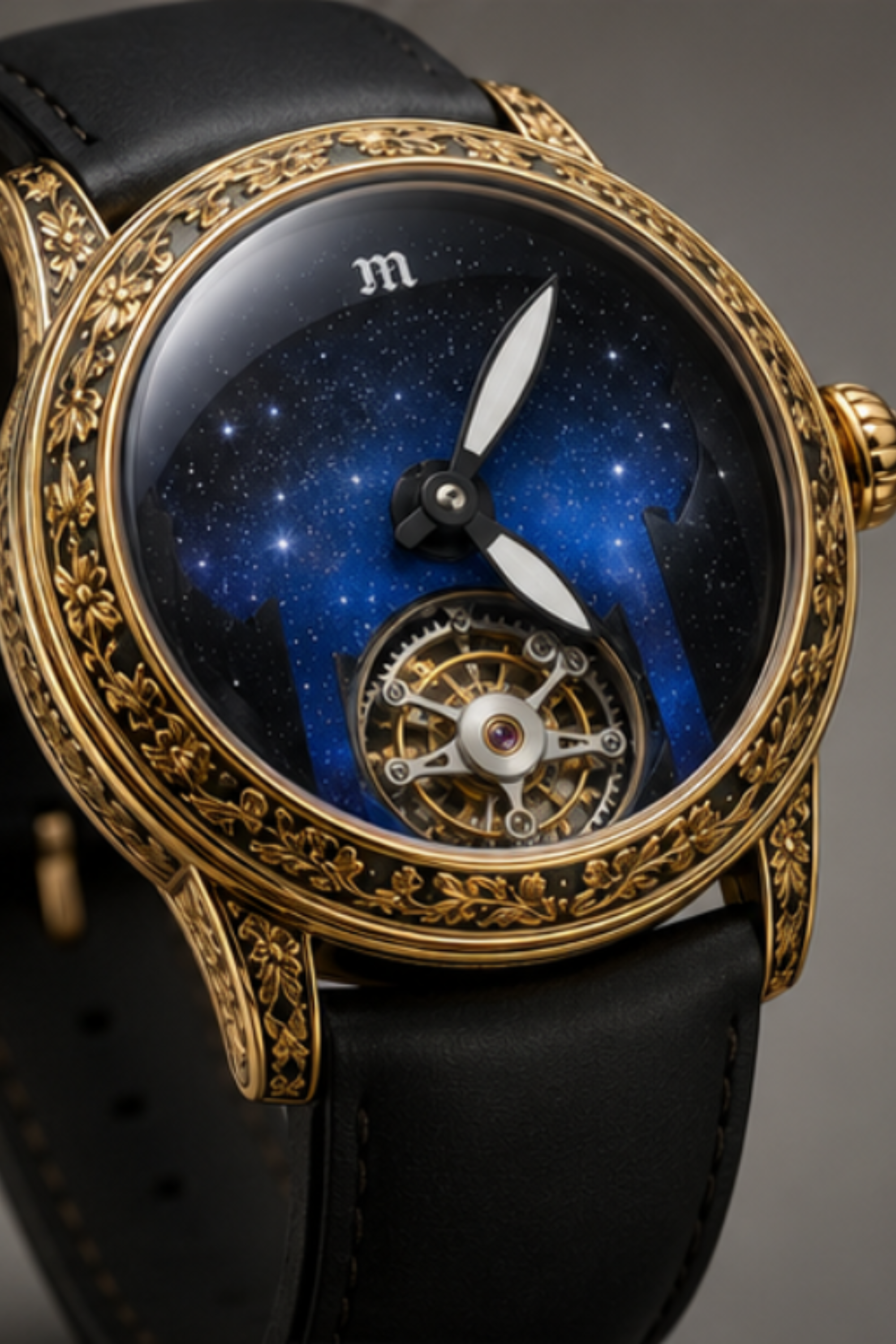 Luxury Ornate Gold Astronomical Tourbillon Watch