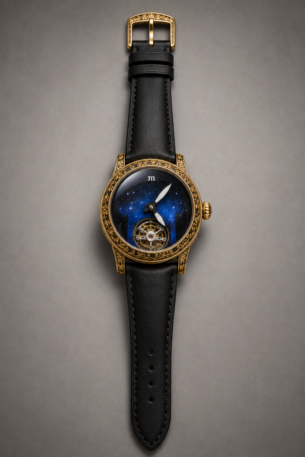 Luxury Ornate Gold Astronomical Tourbillon Watch