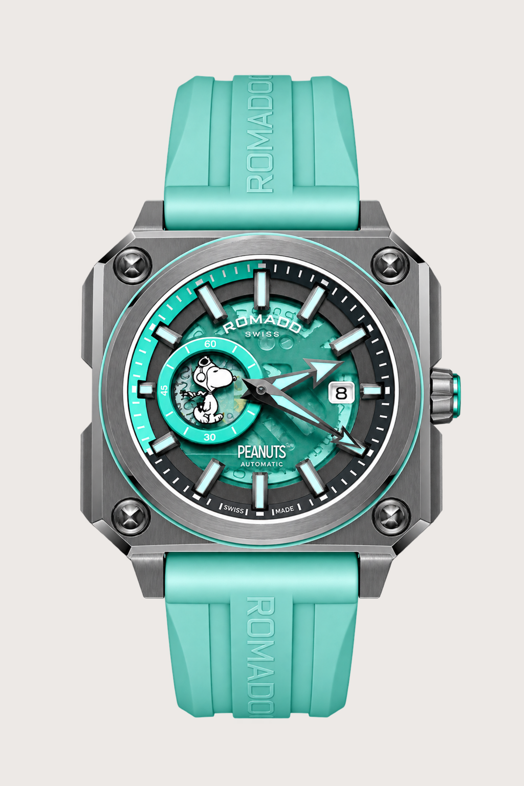 Snoopy Aviation Romago Robin Egg Blue Automatic Watch
